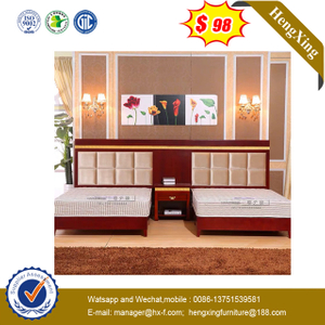  Modern MDF Melamine Living Room Hotel Bed with Wooden Frame