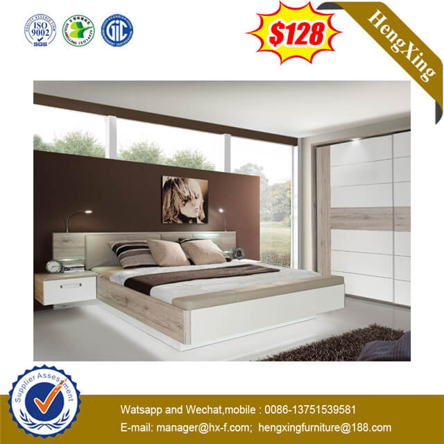 White Wooden Hotel Home King Size Bedroom Furniture Bed With Headboard