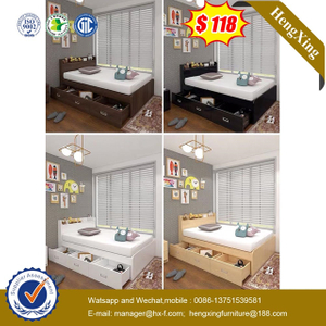 Chinese Factory Furniture Bedroom Set Children Wood Color Frame Single Bed