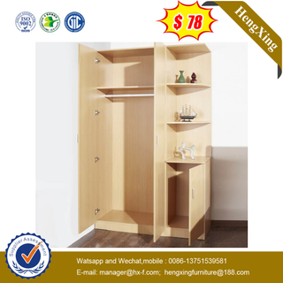 Simple 3-Star Hotel Home Bedroom Closet Furniture Solid Wood Wardrobe Cabinet With Shelf