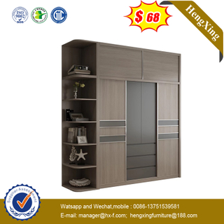 Simple Modern Grey Color Combination Wooden Wardrobe Home Furniture Set