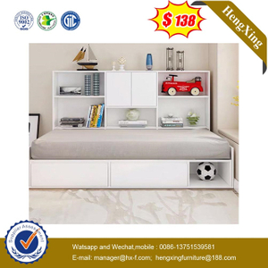 White color Wood factory Kids Bookcase Children Bunk single baby Bed home Bedroom Furniture Set 