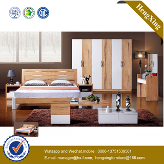 Simple Design Wooden MDF Hotel Home Bedroom Furniture Set Double Bedroom Bed