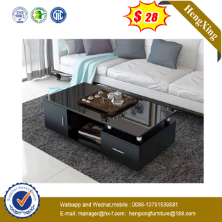 Chinese Furniture Black Glass TV Cabinet Wooden Coffee Home Table