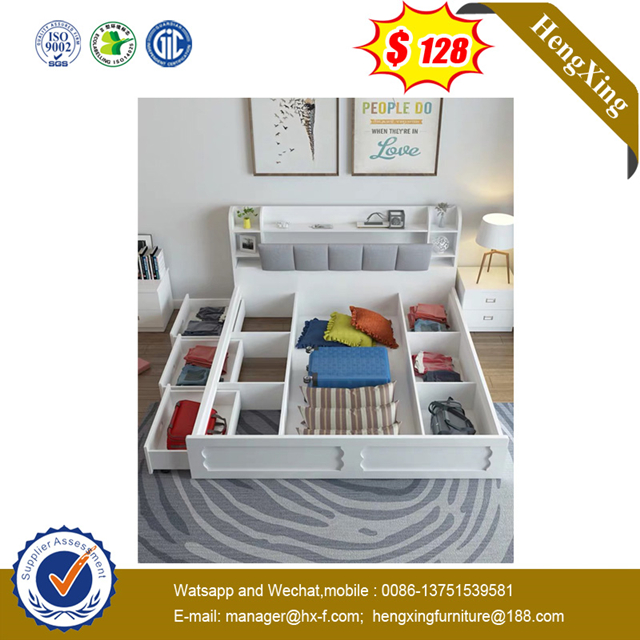 Wooden Bedroom Furniture living room Mattress wardrobe Wall King Queen Size Storage wood frame Bed