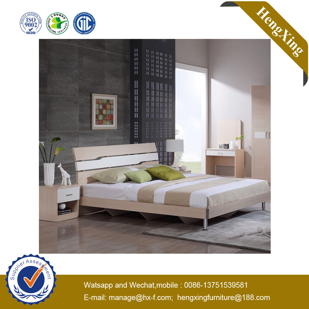 Modern Style Solid Wood Nordic Double Home Hotel Furniture King Size Bedroom Bed