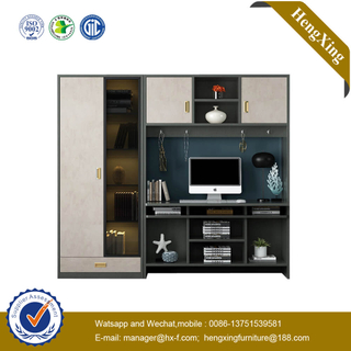 Modern Home Furniture Bookcase Table Study Desk Combination With Wardrobe Cabinet 